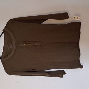 Talbots XS Olive Green 3/4 sleeve Tailored Shirt
